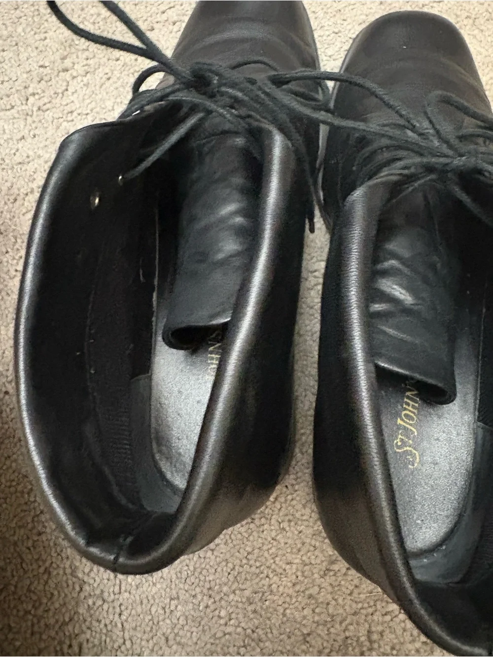 St. John's Bay Black Leather Chukka Lace-Up Boots